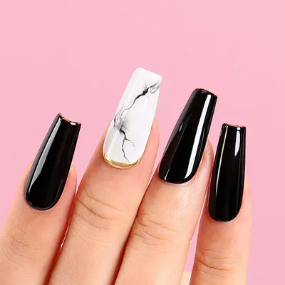 Nail Art #4589 - Best Nail Art Designs Gallery | BestArtNails.com | Black  shellac nails, Shellac nails, Nail art manicure