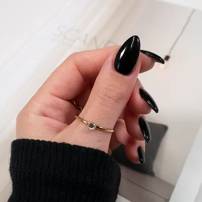 Sharp Pointed Fake Nails Black Gelnails Medium-long Size Real Stiletto  Point Acrylic Nail Tips 24 - False Nails - AliExpress