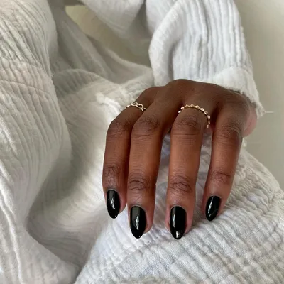 Black Tapered Coffin Nails UV Gelnails New Shape Solid Color Fake Nails  Ladies | eBay