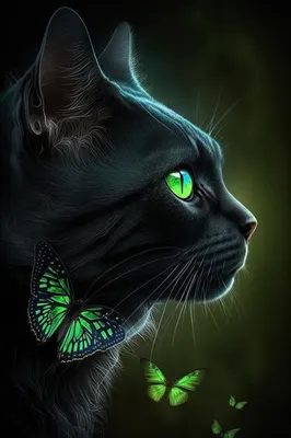 Красивые черные кошки с зелеными глазами - картинки и фото koshka.top