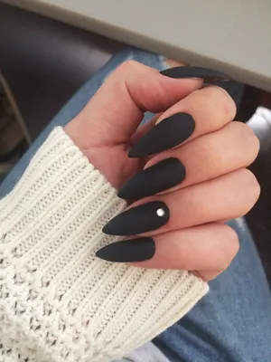 Маникюр | Purple acrylic nails, Black nails, Hello nails