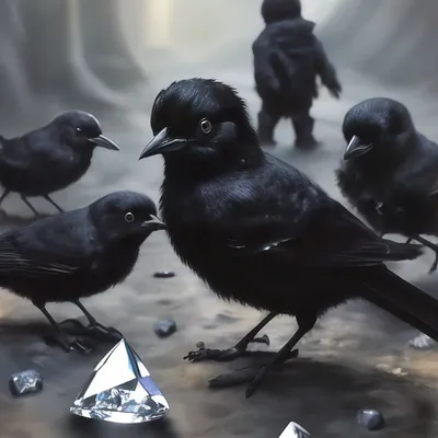 Черные птицы из детских глаз …» — создано в Шедевруме