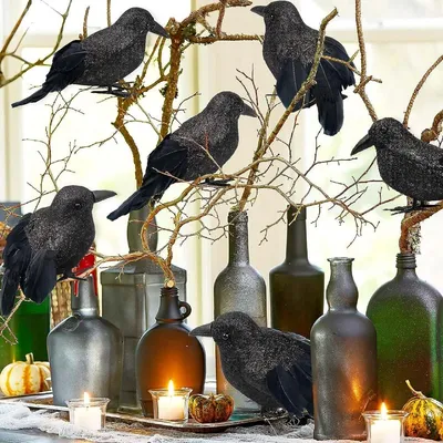 Ткань черные птицы Morris - магазин хлопка в России