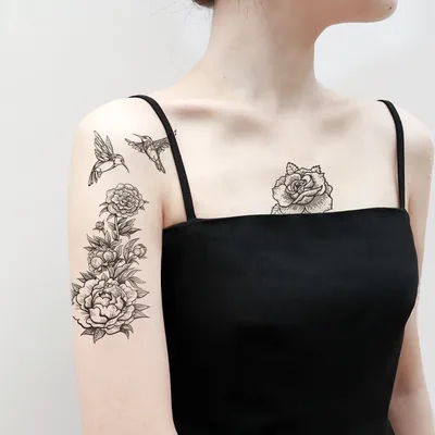 Черные тату-наклейки для женщин | AliExpress