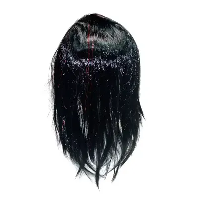 Купить MERISIHAIR длинный прямой черный парик с челкой, парики из  синтетических волос, челка с париком для женщин, винно-красный, золотой,  термостойкие парики | Joom