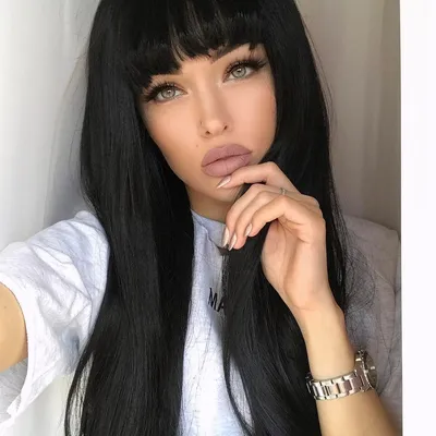 20.8k Likes, 204 Comments - Natalie Danish (@natali_danish) on Instagram:  “Another one polar light brown… | Long black hair, Hairstyles with bangs,  Black hair bangs