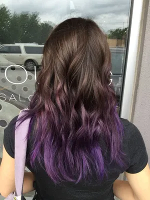 Черные волосы с фиолетовыми прядями фото 80 фото