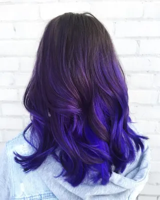 Фиолетовое мелирование на темные волосы - 61 фото