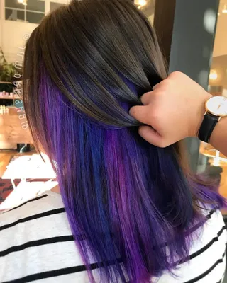 Цвет волос 2022 (с фиолетовыми прядями)- идеи | Tufishop.com.ua