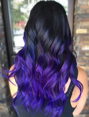 Фиолетовое омбре на темные волосы - 66 фото