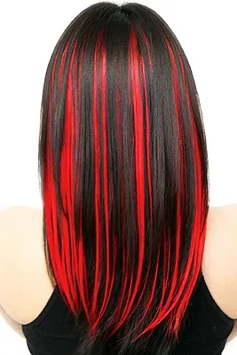 Мелирование на темные волосы красными прядями (40 лучших фото)
