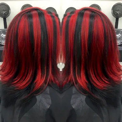 Волосы черные с красным (97 фото) - картинки modnica.club