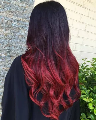 Колорирование волос черный с красным (57 фото)