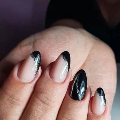 😍СТИЛЬНЫЙ ЧЕРНЫЙ ФРЕНЧ с БЛЕСТКАМИ!🔥 Тестируем новую базу Nik nails✨ -  YouTube