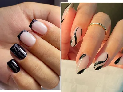 30 Amazing Nail Art Ideas to Inspire Your Next Mani | Chrome nail art,  Black nail designs, Reverse french nails