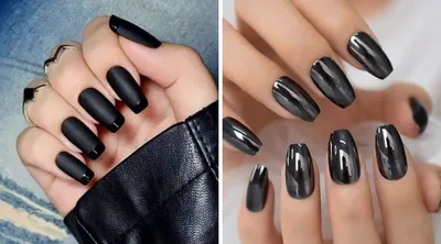 Черный маникюр 2023 - какие дизайны ногтей считают модными этой осенью