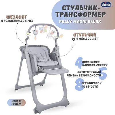 Стульчик для кормления Chicco Polly Magic Relax New Голубой (79502.24) –  фото, отзывы, характеристики в интернет-магазине ROZETKA | Купить в  Украине: Киеве, Харькове, Днепре, Одессе, Запорожье, Львове