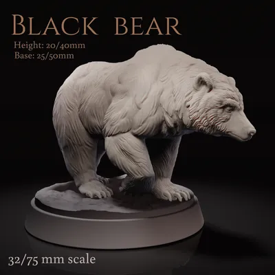 Чёрный медведь на фоне стреьбы, 3…» — создано в Шедевруме
