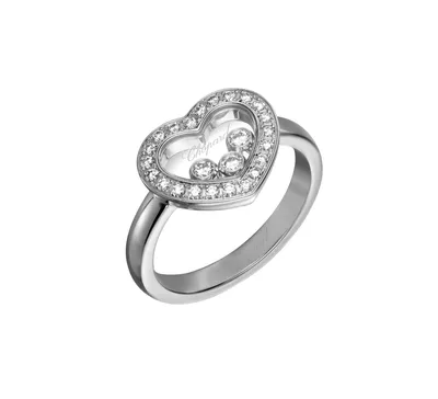 Кольцо Icons Heart Chopard Happy Diamonds 82A611-1210, белое золото,  бриллианты | Mercury