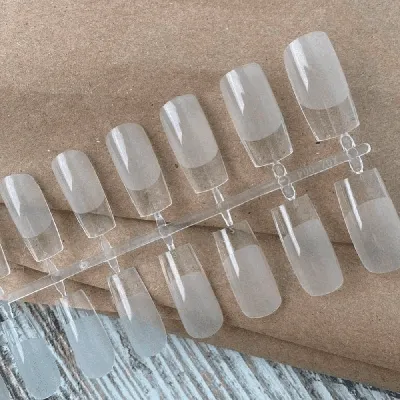 Типсы для наращивания ногтей Aliexpress 100 pcs / box Transparent Seamless  False Nails with full coverage, false nails, short T-shaped Underwater  nails | отзывы