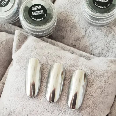 Mila Nails Shop Втирка для ногтей зеркальная маникюра серебро металлик