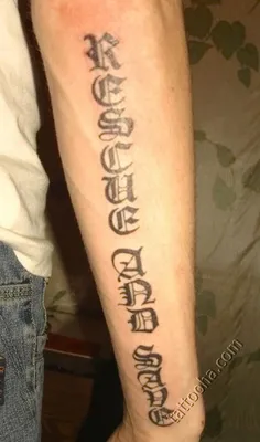 Фото татуировки Тату надписи на предлечьях - (131516)