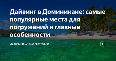 Декабрь 2015 Дайвинг тур в Доминикане из Санкт Петербурга Питер рай для  любителей дайвинга!