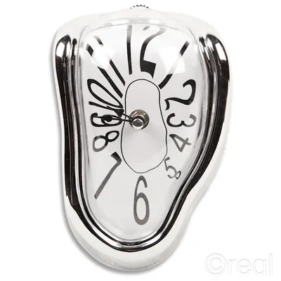 Стекающие часы Сальвадора Дали «Melting Clock» серебристые купить в Минске