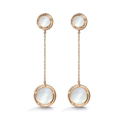 ᐈ【Серьги Damiani D.Side Pink gold, mother of pearl and diamonds 20080280】 —  Купить ювелирные изделия Damiani