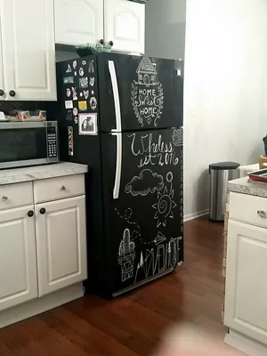 Грифельный холодильник | Декор для небольшой квартиры, Дизайн дома, Работы  по дому своими руками