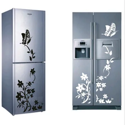 Купить Креативная наклейка на холодильник с рисунком бабочки, настенные  наклейки, домашний декор, рождественский подарок | Joom