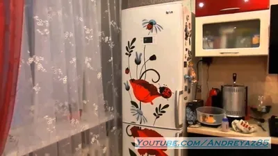 Виниловая наклейка на холодильник - результат - YouTube