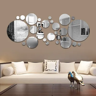 Купить Шестиугольные 3D зеркала настенные наклейки домашний декор гостиная  зеркало стикер стены | Joom