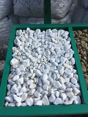 Buy Decorative pebbles crushed stone rounded white /tn prices, photos,  characteristics | STONE PORTAL