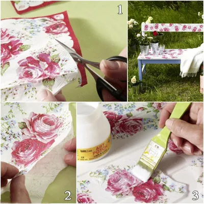 How to decoupage a napkin on wood. Decorated Wooden cut - YouTube