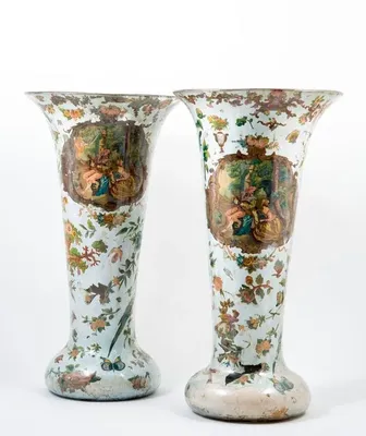Антикварные парные вазы из стекла - Галерея «Турандот Антик»