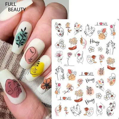 Декор-наклейка для дизайна ногтей, маникюрные советы, наклейки, сделай сам,  клейкая пленка для ногтей, фольга для ногтей – лучшие товары в  онлайн-магазине Джум Гик
