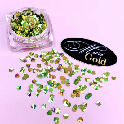 Декор для ногтей фольгированные сердечки, звёздочки золотые, бабочки, в  баночке - купить по лучшей цене в Украине ➤ KittyShop.com.ua
