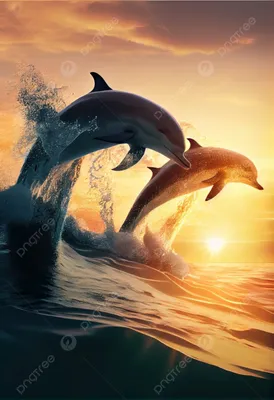Картина в детскую Дельфины ныряют на закате № s32839 в ART-holst.com.ua