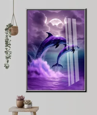 Картина по номерам Дельфины на закате 30*40 - купить с доставкой по  выгодным ценам в интернет-магазине OZON (319953476)