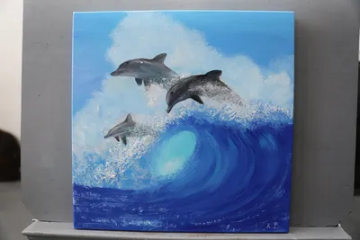 Дельфины в море» — создано в Шедевруме