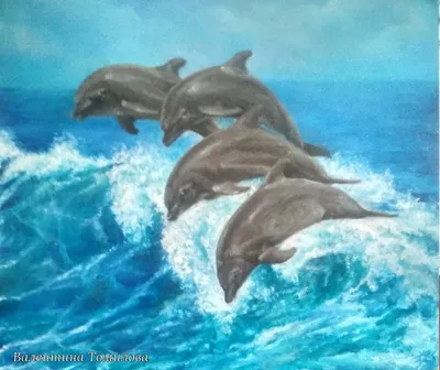Рисунок на ткани Матренин Посад \"Дельфины в море\" 37x49 см - купить с  доставкой по выгодным ценам в интернет-магазине OZON (802821637)