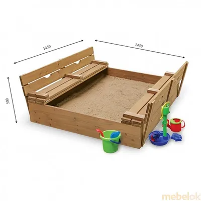 Играград : Детская деревянная песочница с крышей