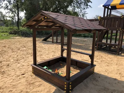 Деревянная песочница купить для детей на дачу (сада)