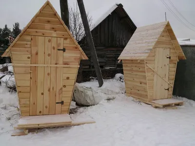 Купить Туалет деревянный из дерева для дачи 0002 в Минске
