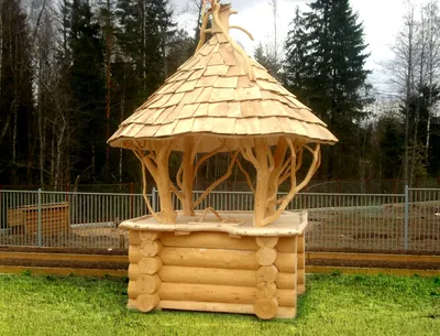 Купить декоративный колодец из массива натурального дерева на заказ с  доставкой по России | Декоративный деревянный