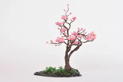 Дерево из бисера «Сакура с веером» - Творилка - всё для любителей ручного  творчества!
