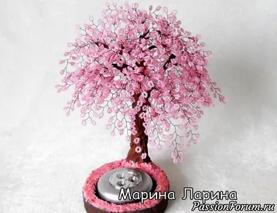 Дерево из бисера Сакура с лебедями №634794 - купить в Украине на Crafta.ua