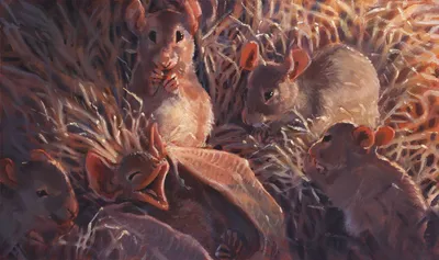 Мыши-малютки внутри тюльпанов от Майлса Херберта - Zefirka