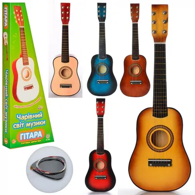 Купити Детская гитара струнная, медиатор, запасные струны, микс видов 1 за  низькою ціною з доставкою в Україні | Чудові вещиці